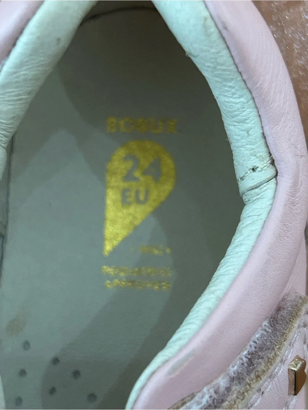 NWOB Bobux I-Walk Delight Girls Leather Soft Pink Shoe Size EU24 US8